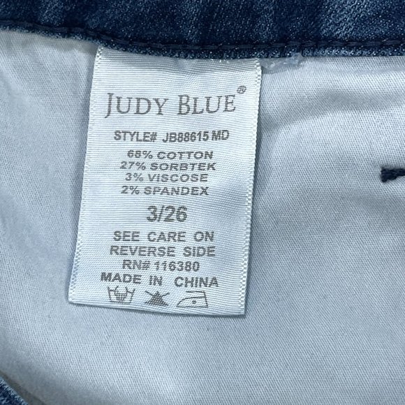 Judy Blue Jeans Women Size 3/26 Skinny Fit Mid Rise Dark Blue Denim Stretch - Picture 11 of 12